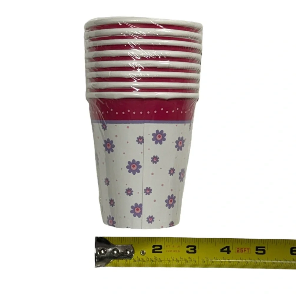 Creative converting brand 3 sets of 8 floral cups, 24 total, new in packaging!